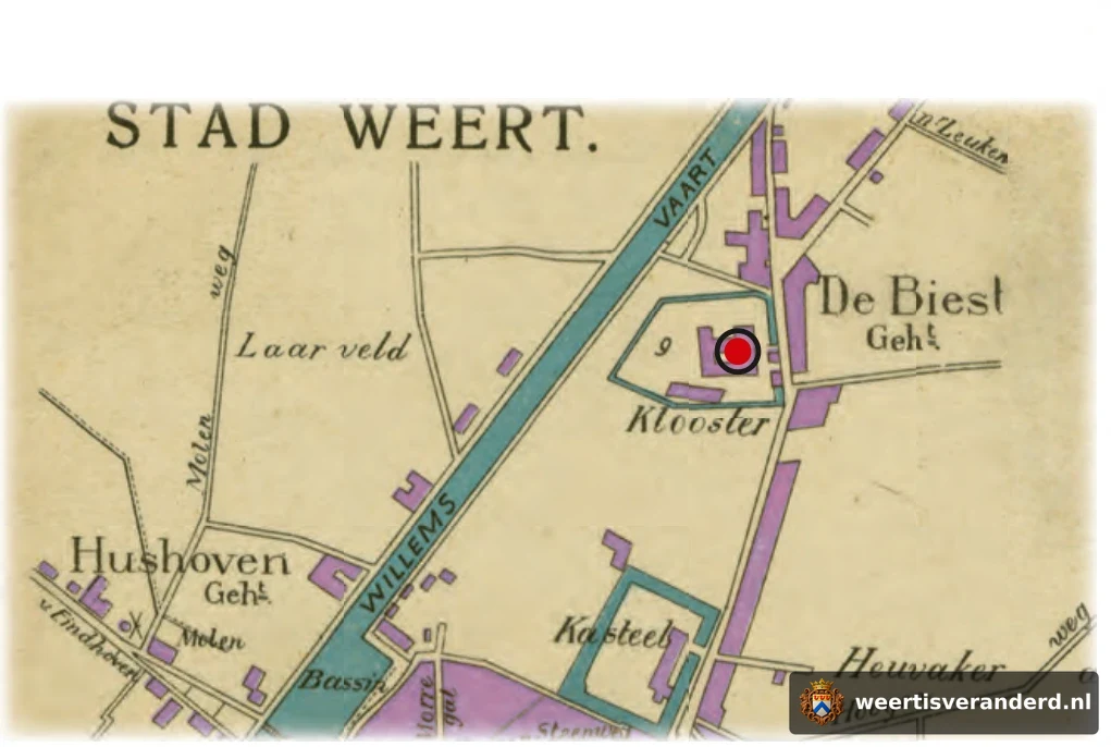 Plattegrond met het Minderbroedersklooster op de Biest