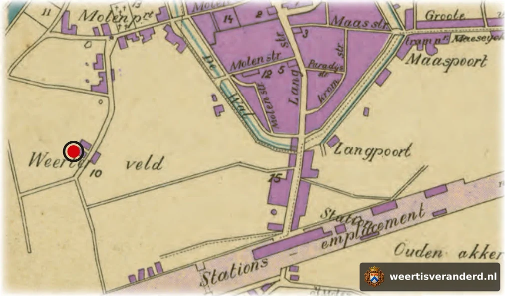 Plattegrond met het klooster van de Paters van de Heilige Geest