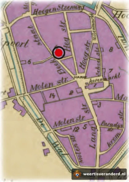Plattegrond met de St.-Jans Gasthuiskapel