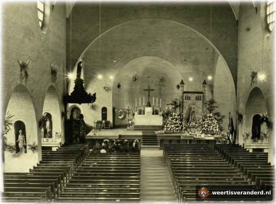 Interieur van de St.-Josephkerk in Keent