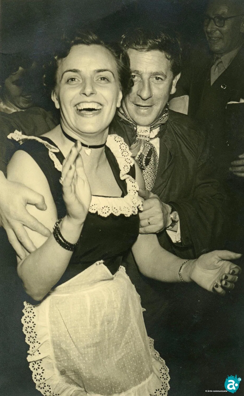 Feestgangers tijdens het boerenbal.