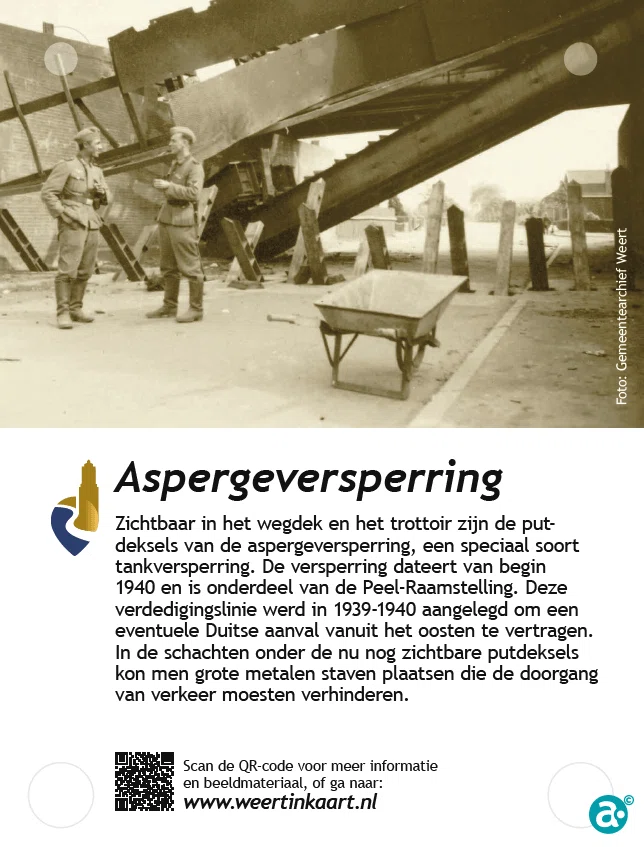 Onthulling erfgoedbordje 'aspergeversperring' Maaseikerweg
