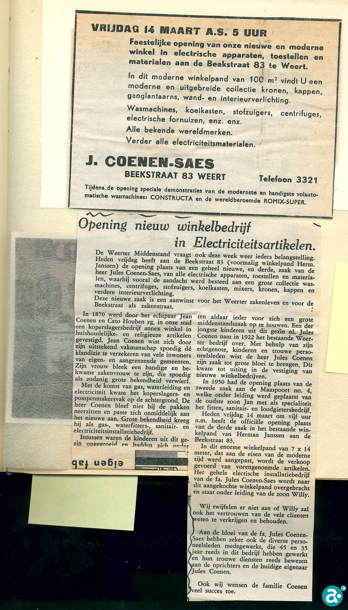 Coenen-Saes electrische apparaten, toestellen en materialen