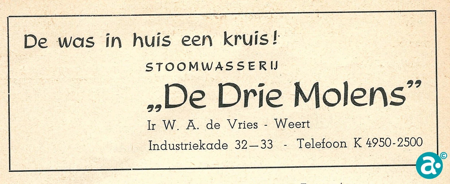 De drie molens stoomwasserij