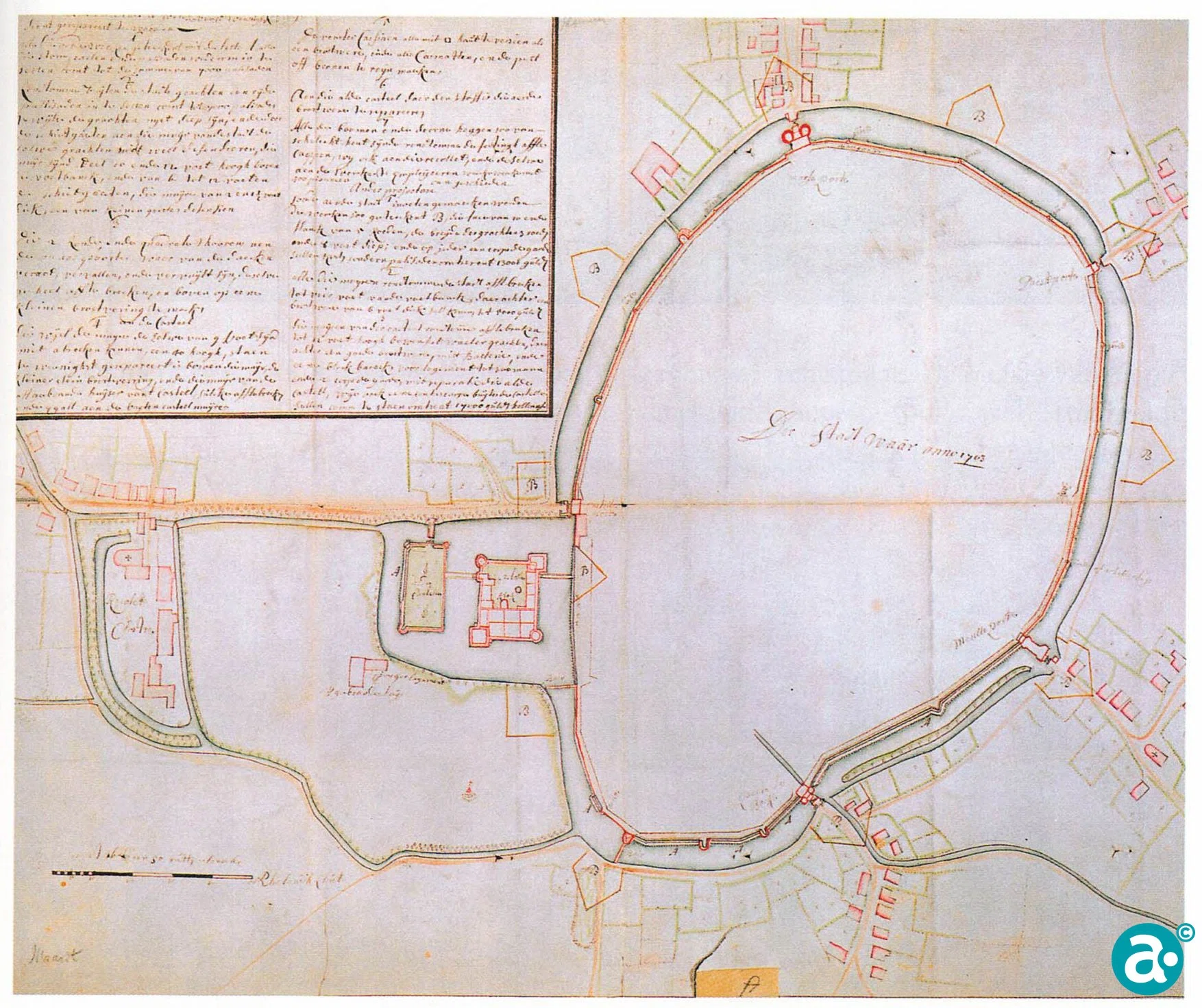 Kaart vesting Weert 1703