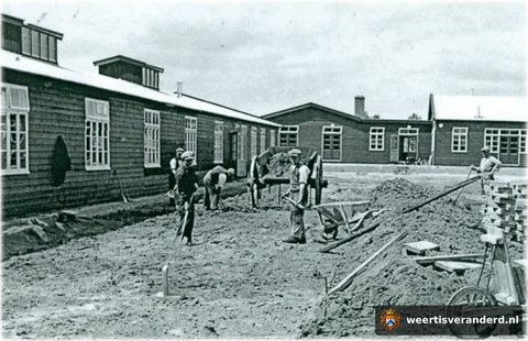 Aanleg van het barakkenkamp