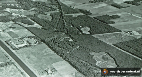 Luchtfoto van arbeidskamp Sluis 16