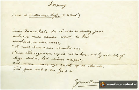 Het gedicht Roeping van Gerard Reve