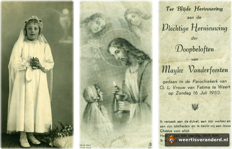 Communie en vormsel van May Vanderfeesten