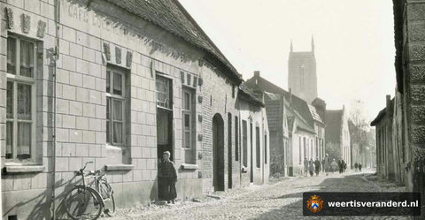 Hegstraat richting Markt bij café De Trompet (1950)