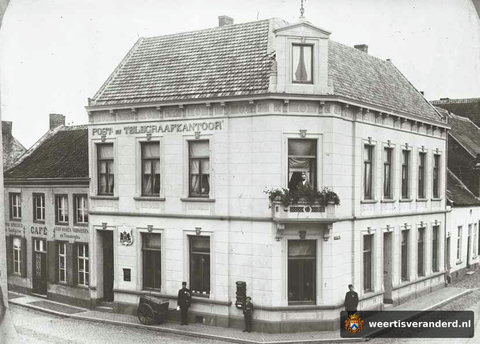 Post- en telegraafkantoor op de hoek Maasstraat en Langstraat (circa 1925)