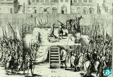 Onthoofding Montmorency en Egmond op de markt Brussel 5 juni 1568 - GAW 4847
