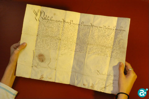 Akte voor vrije in- en uitvoer van het Weerter laken naar Antwerpen uit 1584