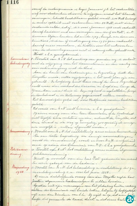 Notulen Raadsvergadering 26 maart 1938 A.G.W 978