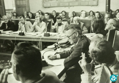 Gemeenteraad in 1974 -
 GAW Beeldbank 7504