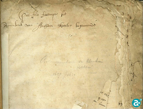 Rekenboek Abraham Ketelers uit 1638 OAW inv. nr. 3572