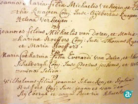 Deel geboorteakte Wilhelmus Schaeken,
Archief St. Martinusparochie nr. 163