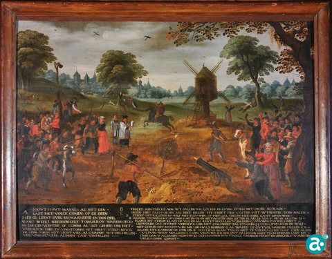 Rogstekerschilderij bruikleen Groninger Museum, te zien in 'De Weert Kamers' in het Gemeentemuseum Jacob van Horne