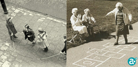 Foto: Touwke sprînge en gedatieërdje hînkelstèrre.
Montage Bert Lempens