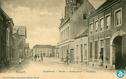 Rechts: De manufacturenzaak en leerlooierij Clercx in de Langstraat